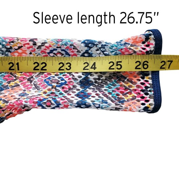 LUCKY IN LOVE Pretty in Ink Collection Ink Print Long Sleeve Tennis Top L 12 - Picture 14 of 16